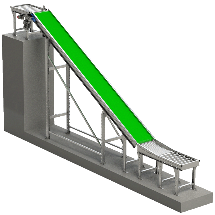 Convoyeur mezzanine à bande modélisé en 3D