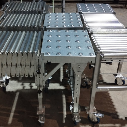 convoyeur extensible et tables à billes