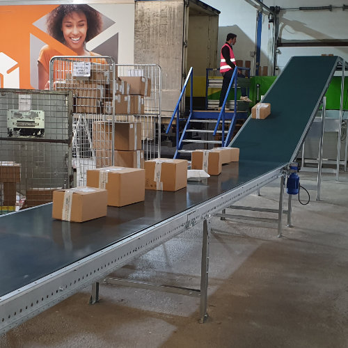 convoyeur bande colis