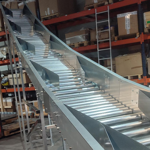 convoyeur toboggan à rouleaux gravitaires