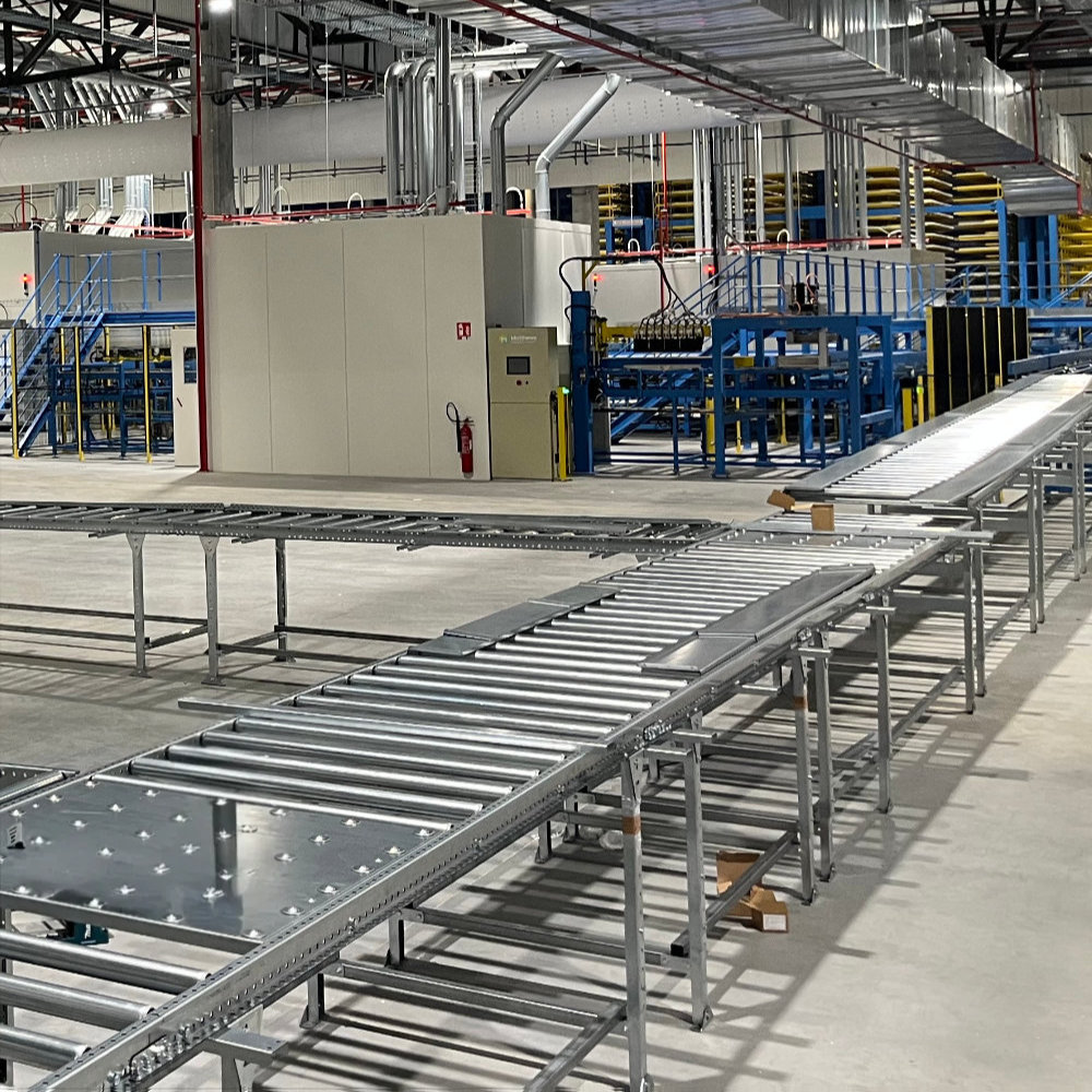 Installation d'une ligne de convoyage rouleaux