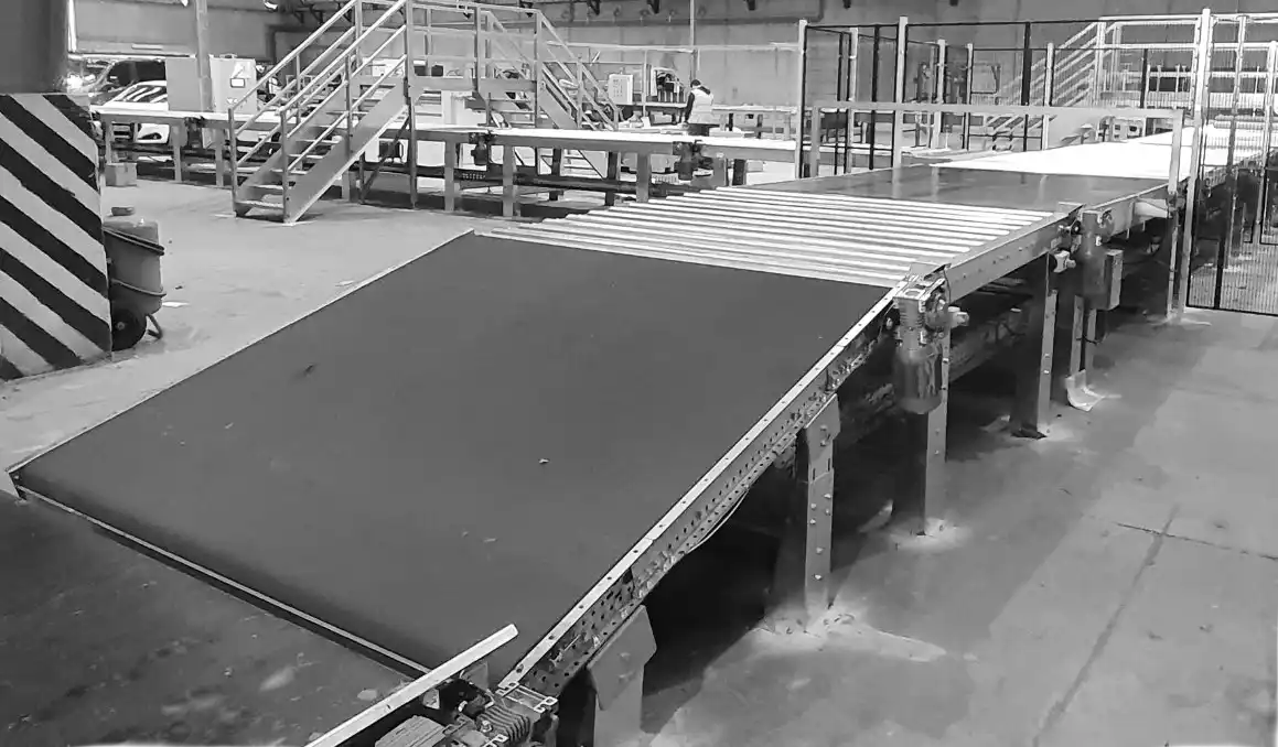 ligne automatisé avec plateforme pour recyclage